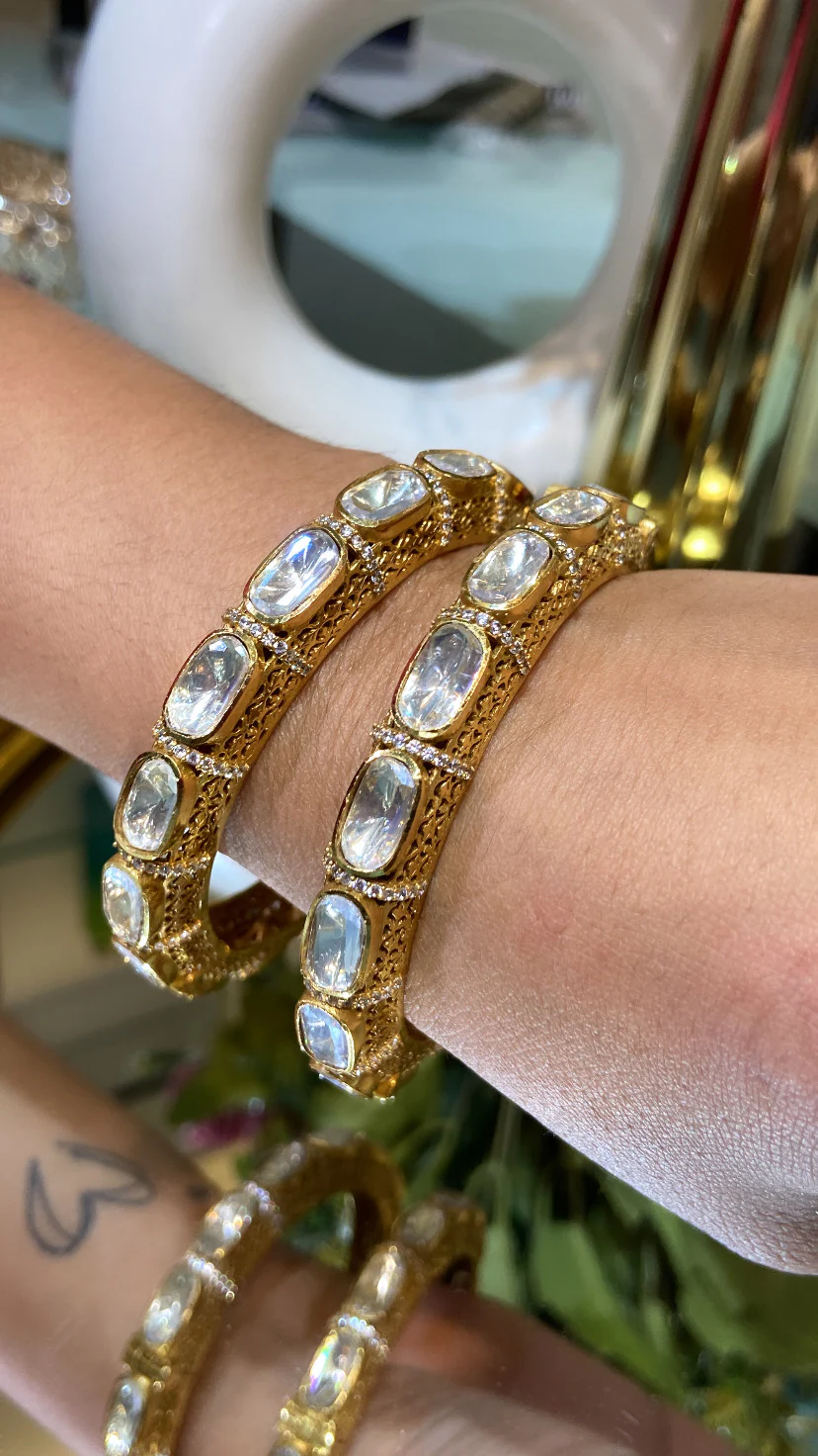 Gayatri Moissanite Indian Kada (PAIR) OPENABLE 🪄 - Image 2