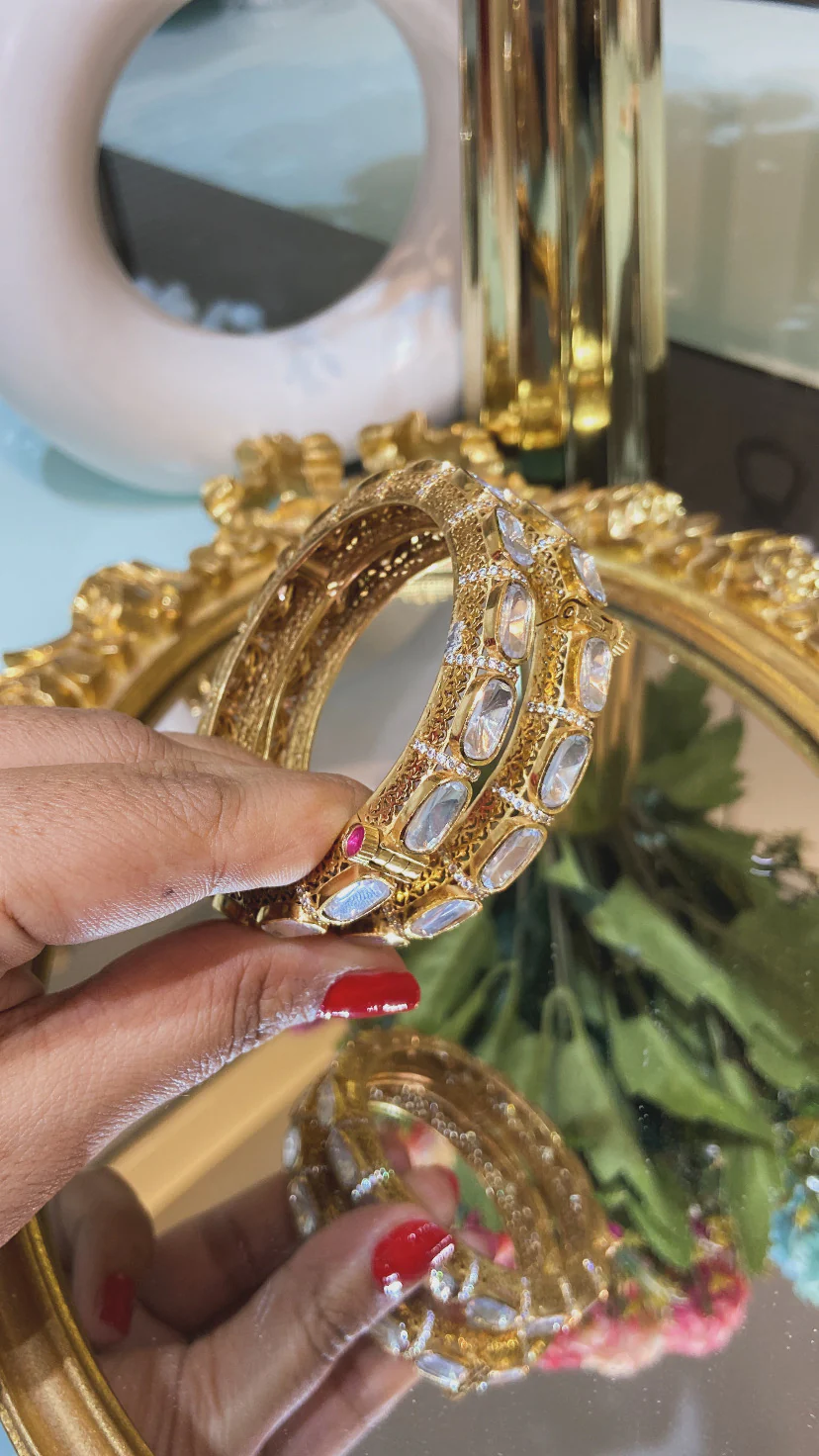 Gayatri Moissanite Indian Kada (PAIR) OPENABLE 🪄 - Image 6