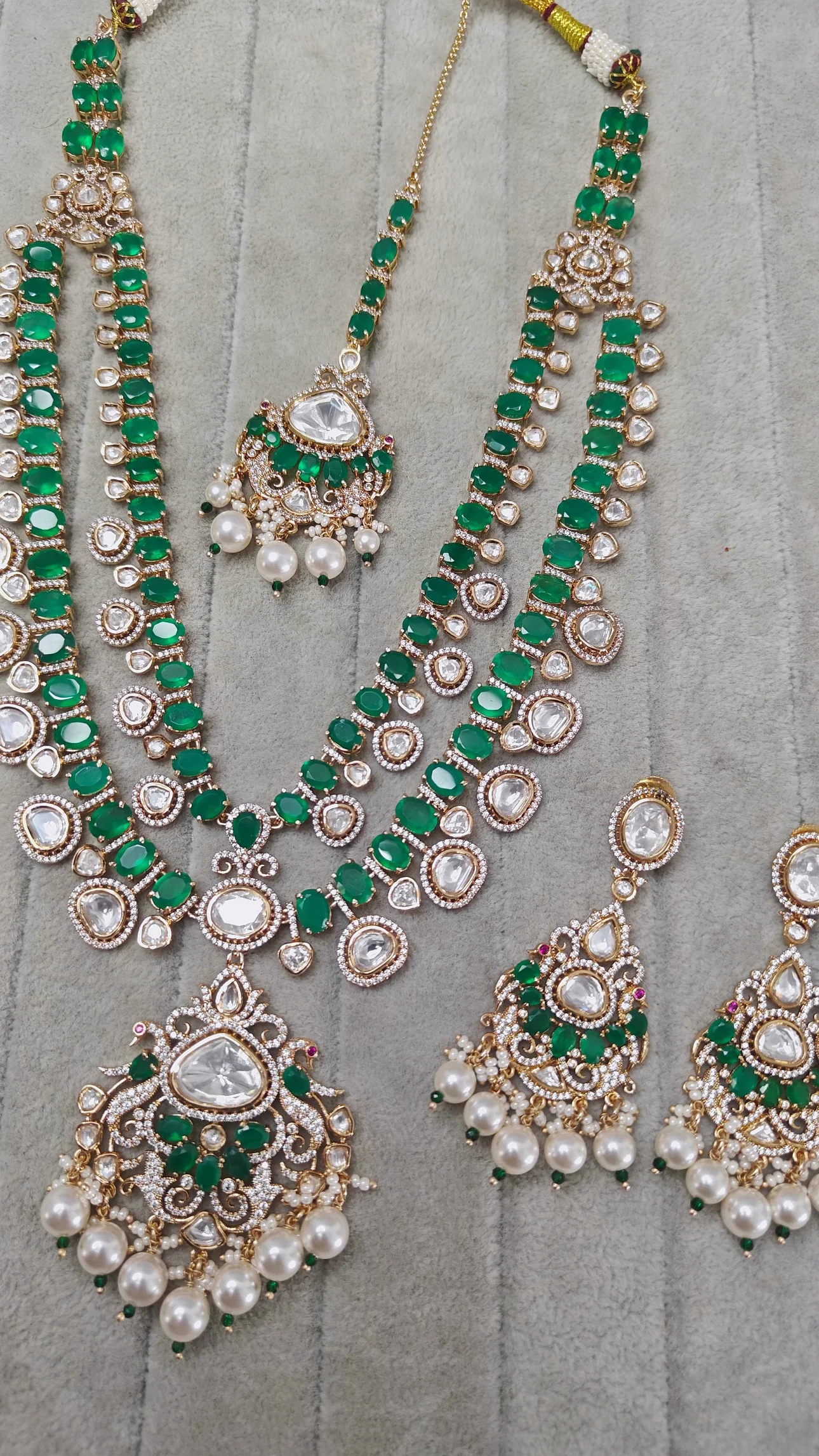 Gloria Festive moissanite polki necklace set