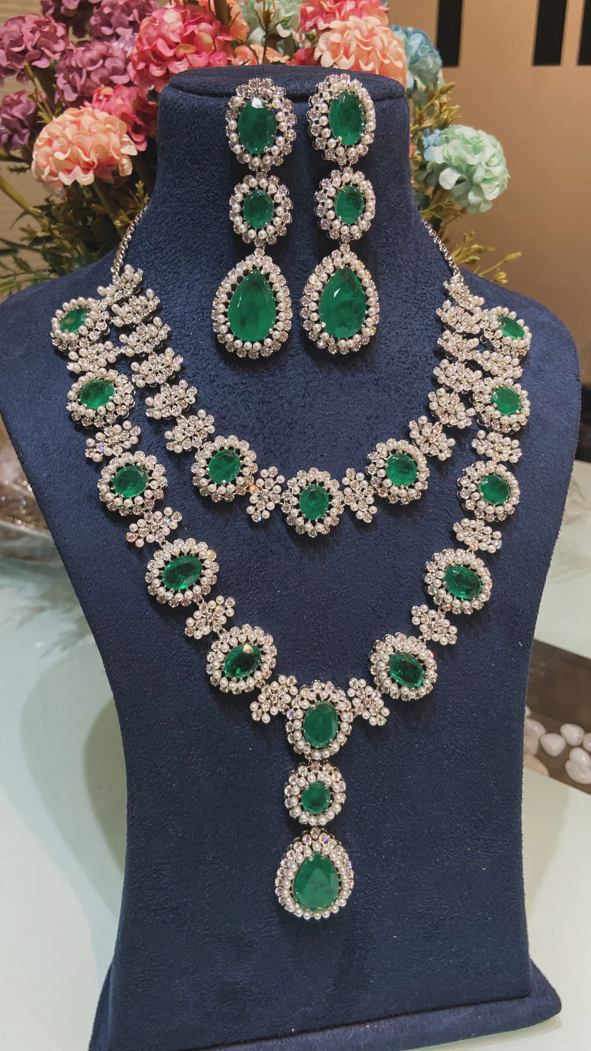HAILEY DOUBLET DIAMOND PEARL SET - Image 2