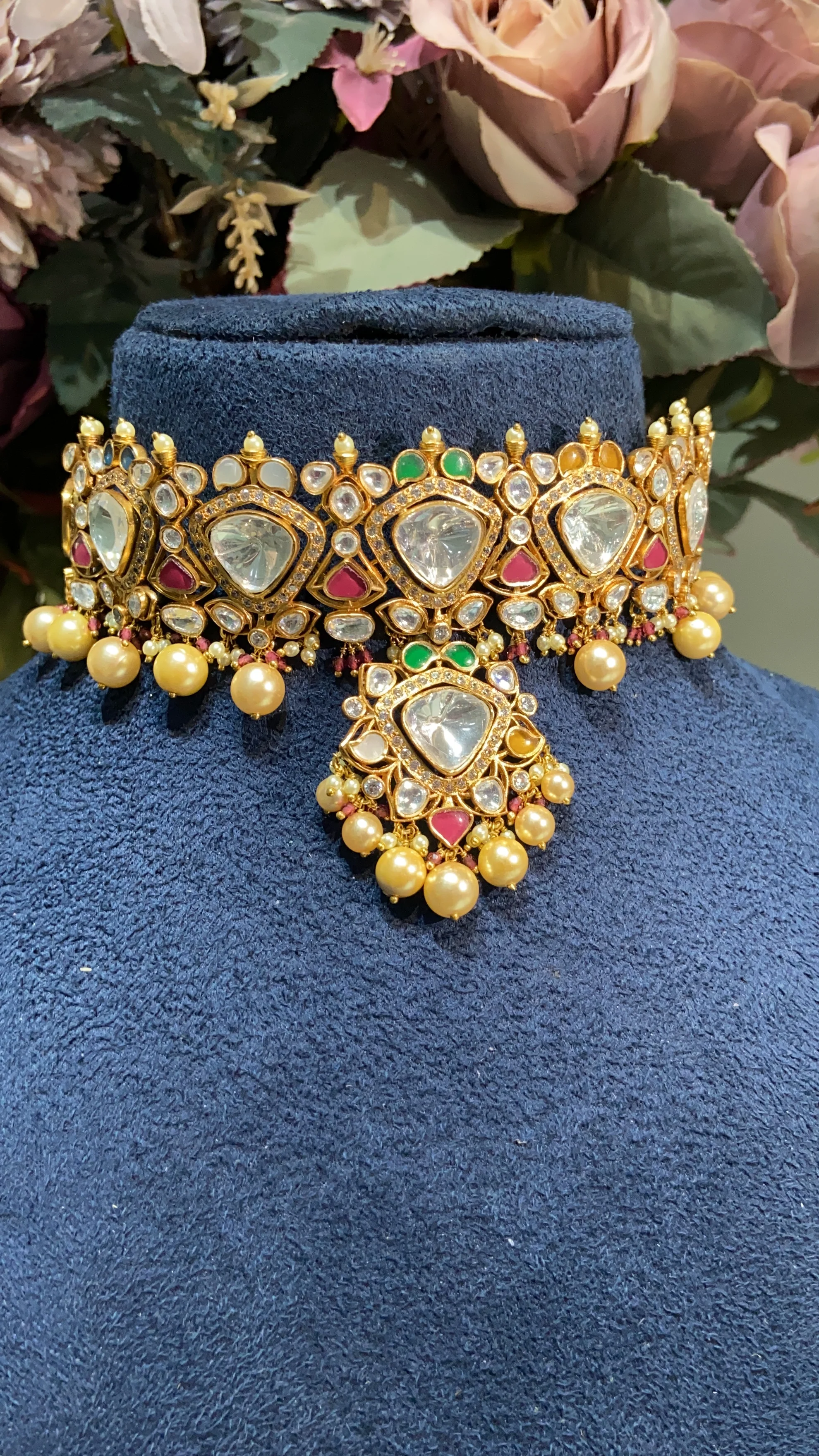 HALDI MOISSANITE POLKI CHOKER SET - Image 3