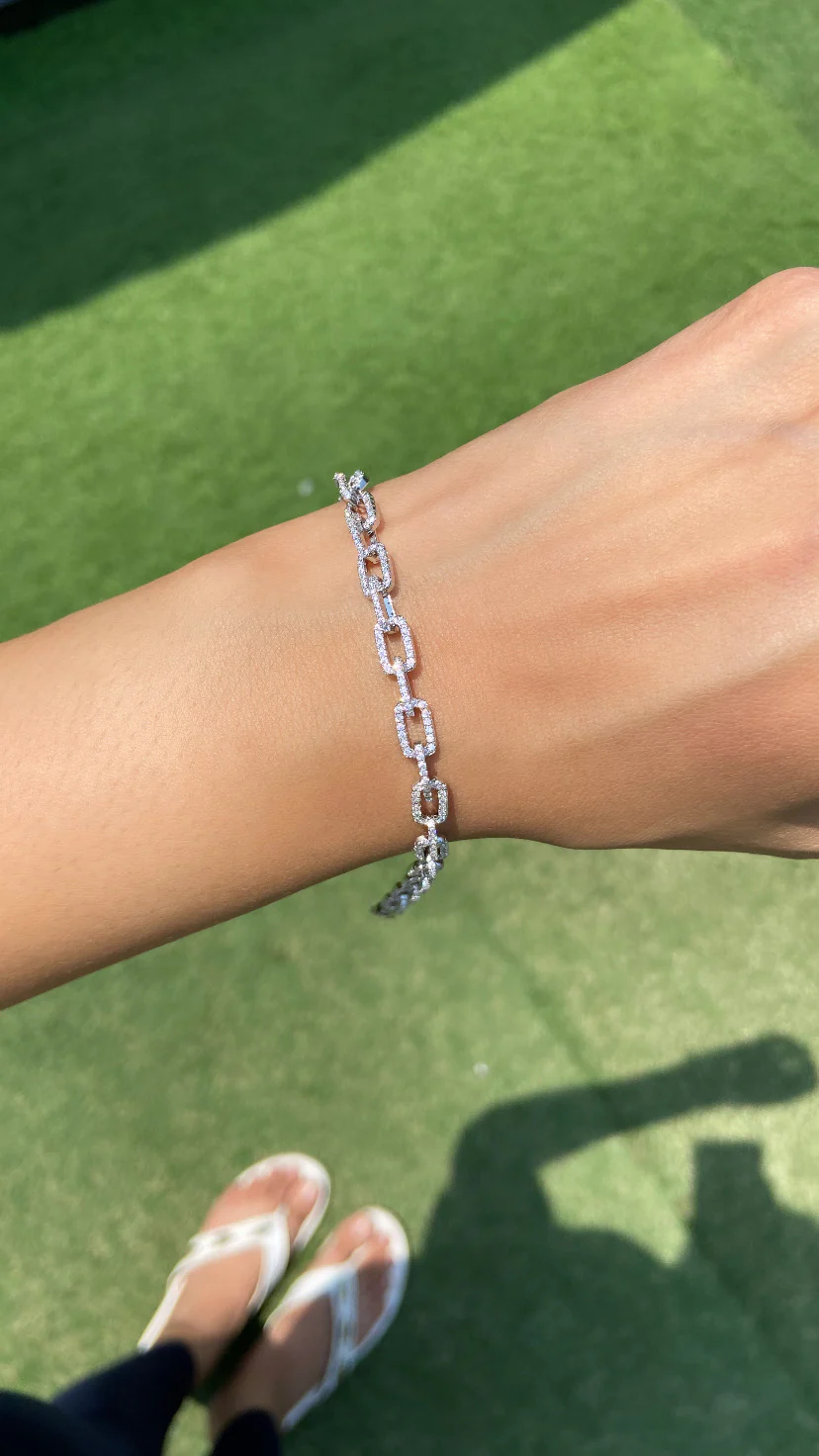 Link Diamond Tennis Bracelet - Image 4