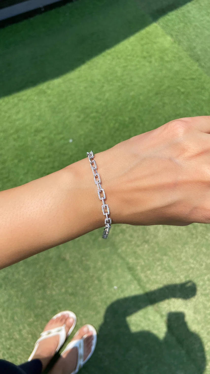 Link Diamond Tennis Bracelet - Image 5