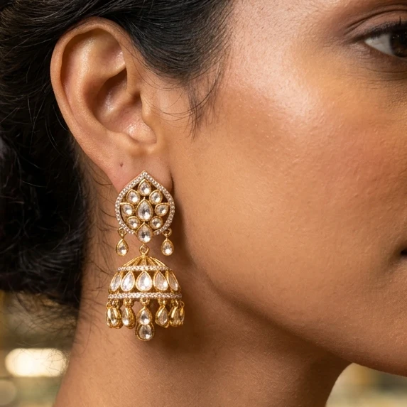 Kundan Jhumka Drops - Image 2