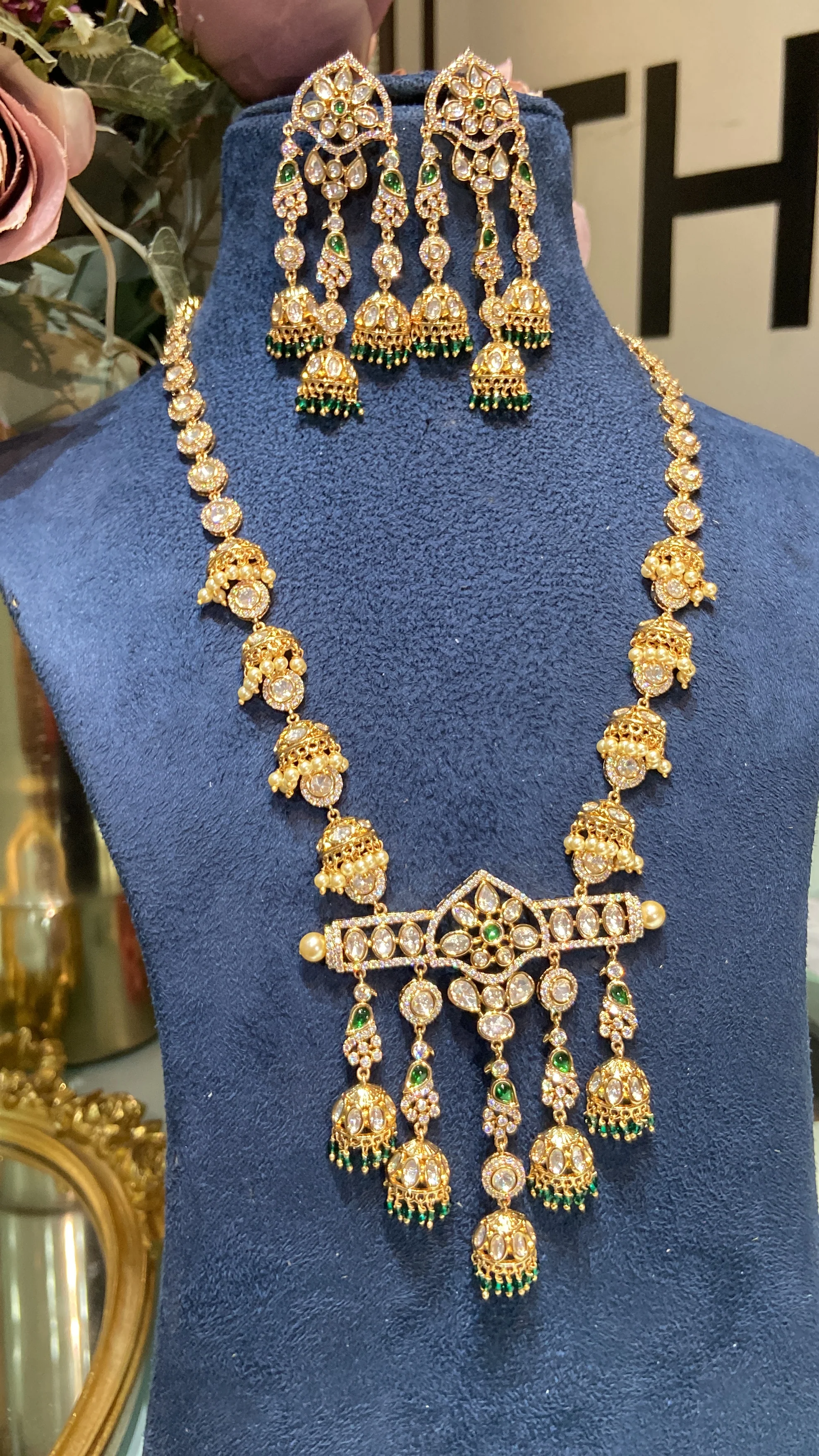 Long polki necklace set - Image 2
