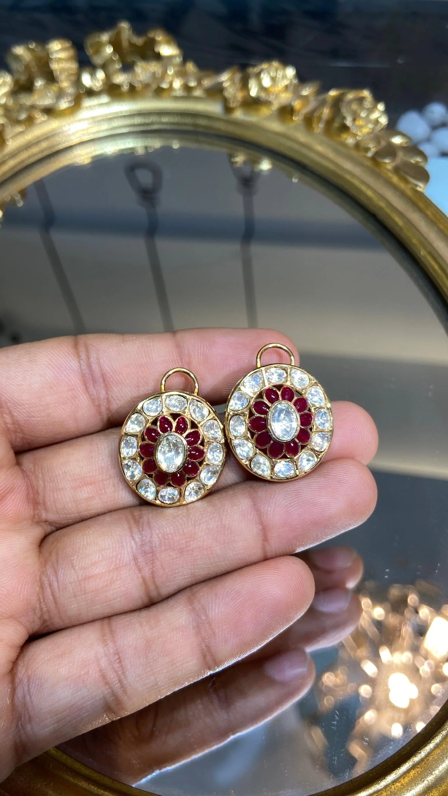 Meenakari Garden Stud Earrings - Image 2