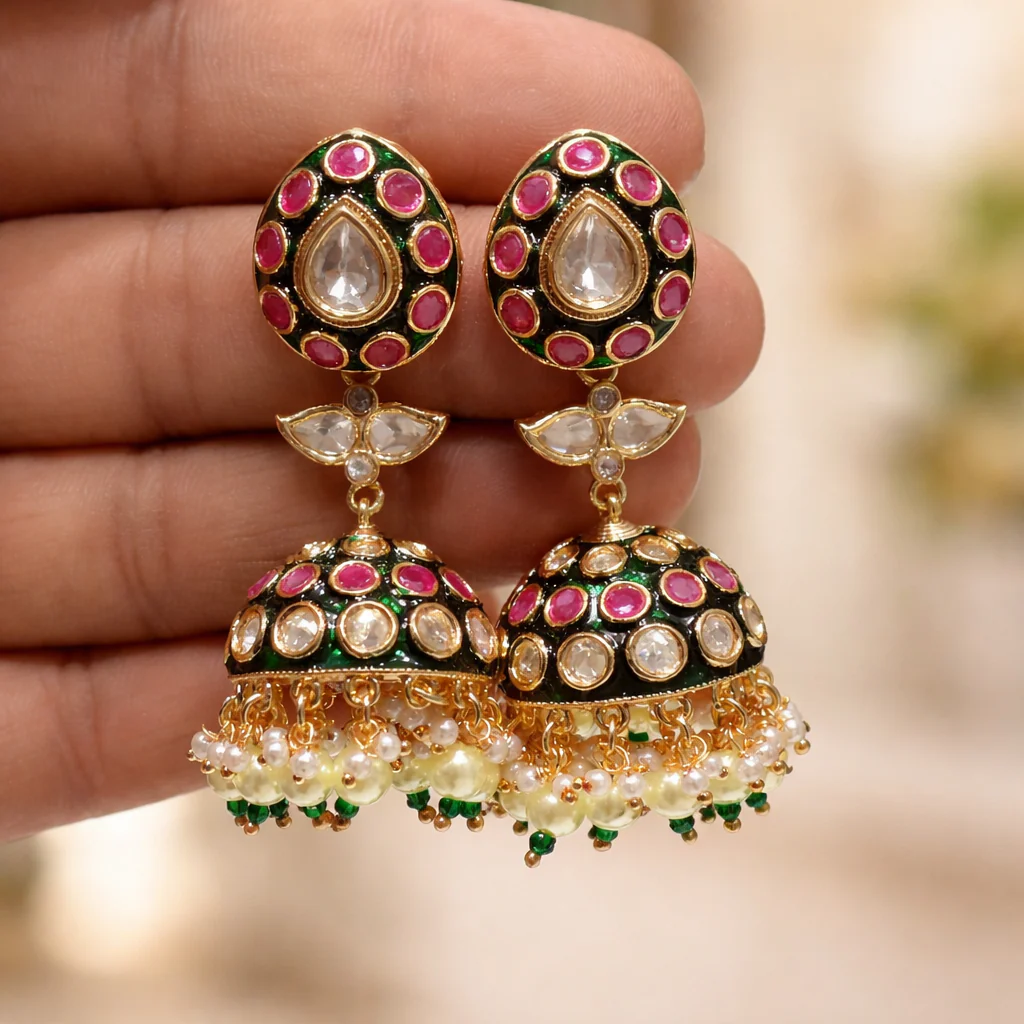 Meher polki Jhumkas