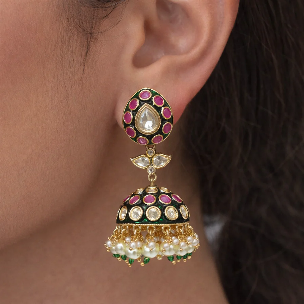 Meher polki Jhumkas - Image 2