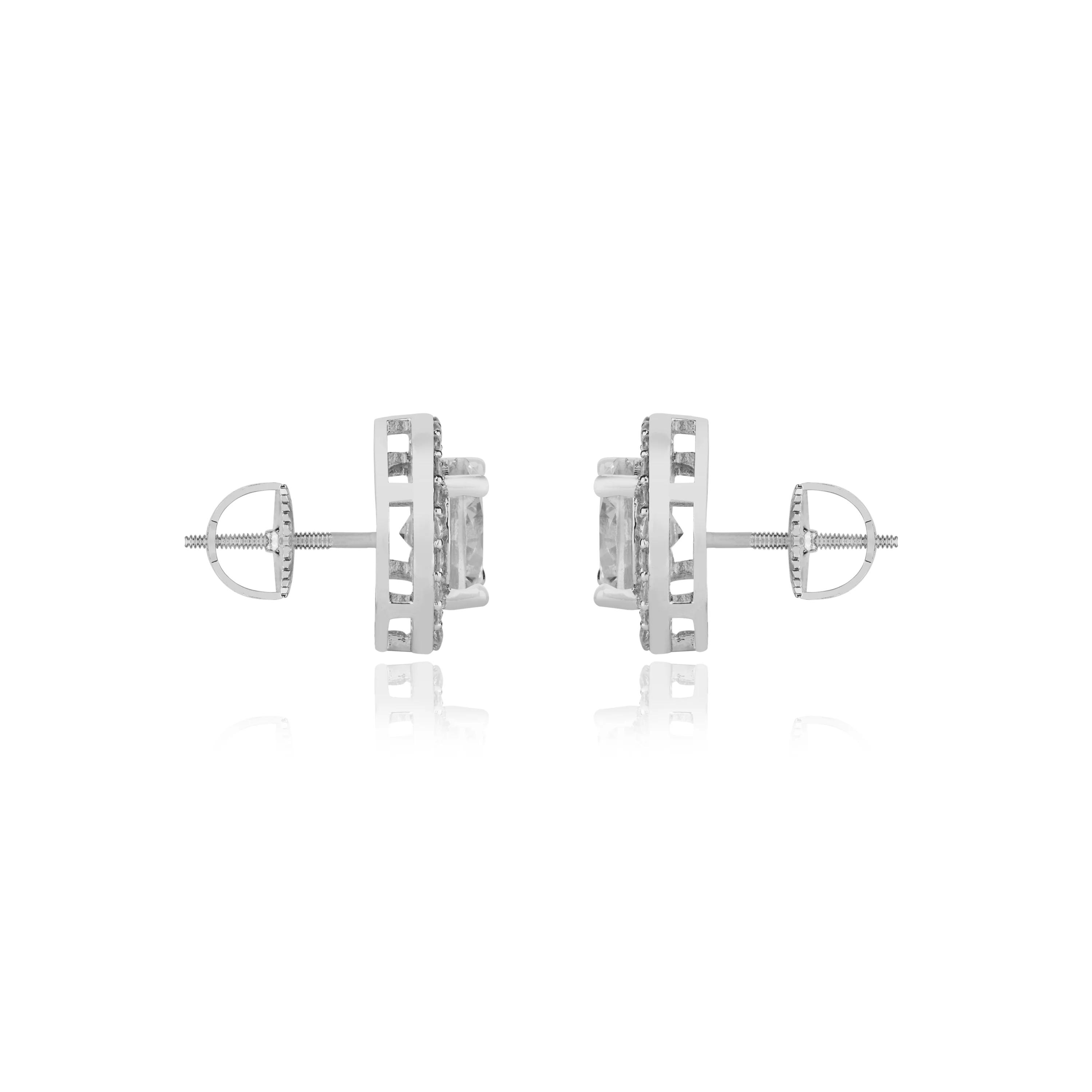 OVAL HALO EARRINGS - Image 3