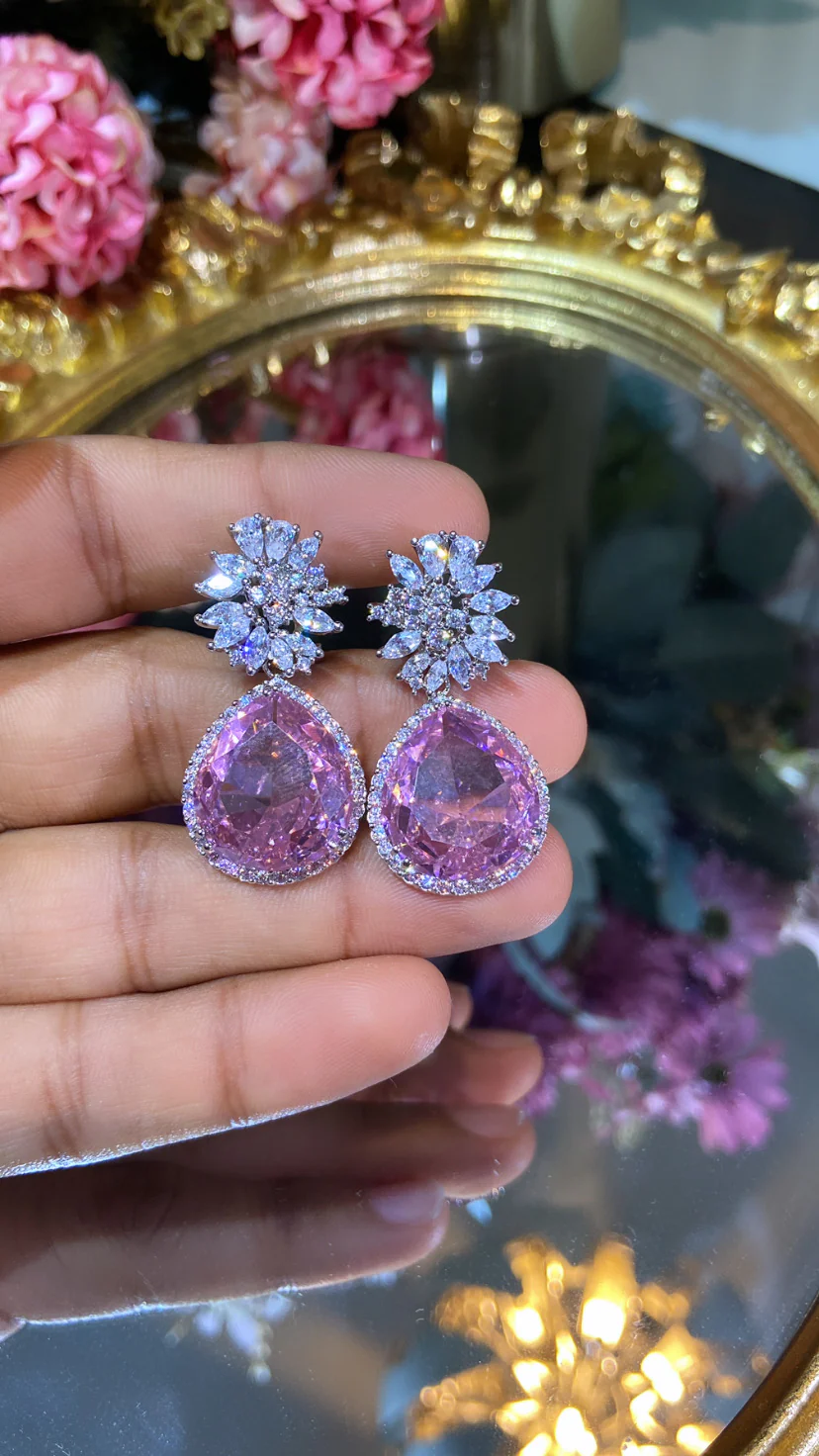 Pastel pop diamanté cocktail earrings - Image 4
