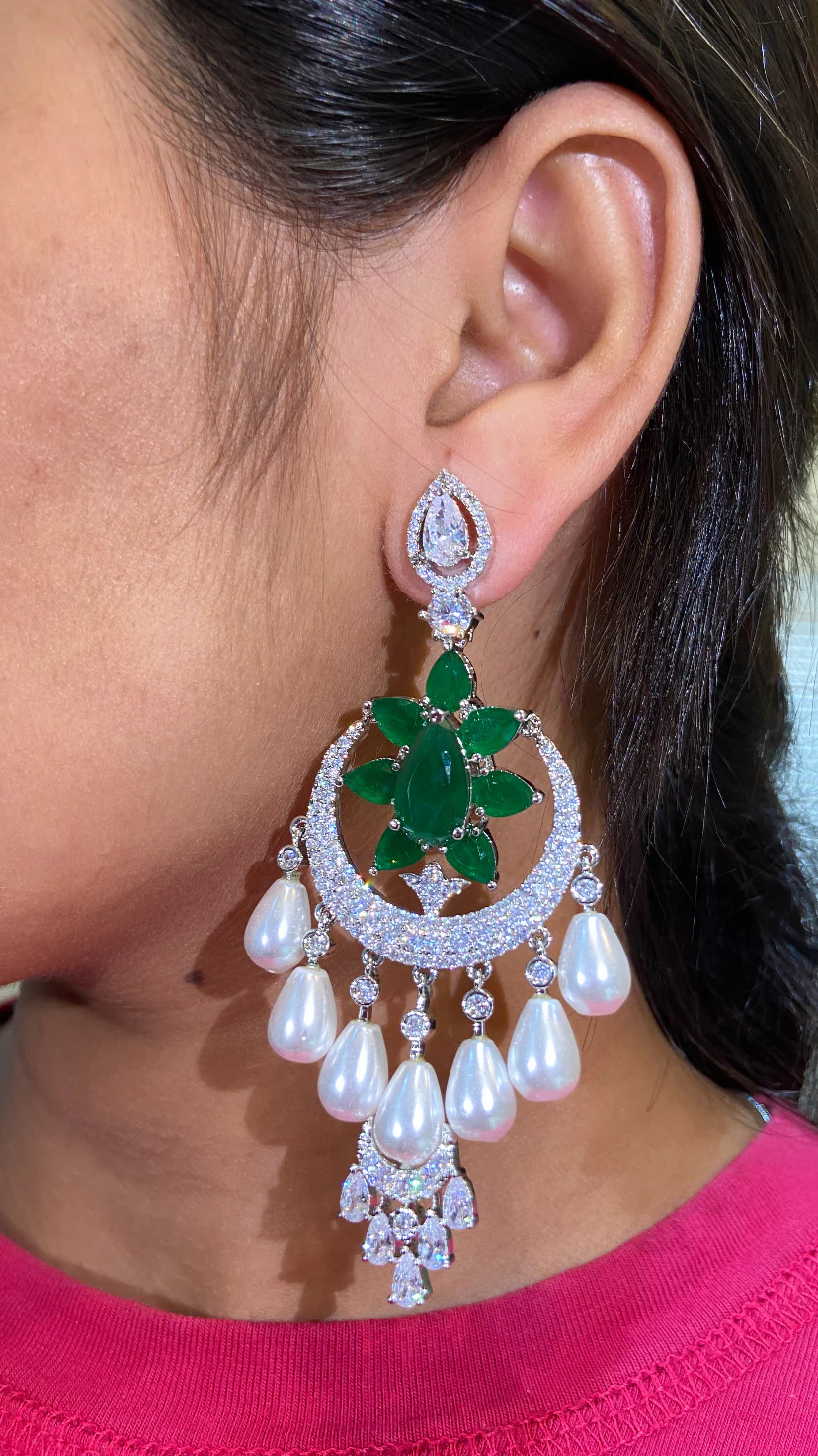 PEARL DROP COCKTAIL EARRINGS - Image 2
