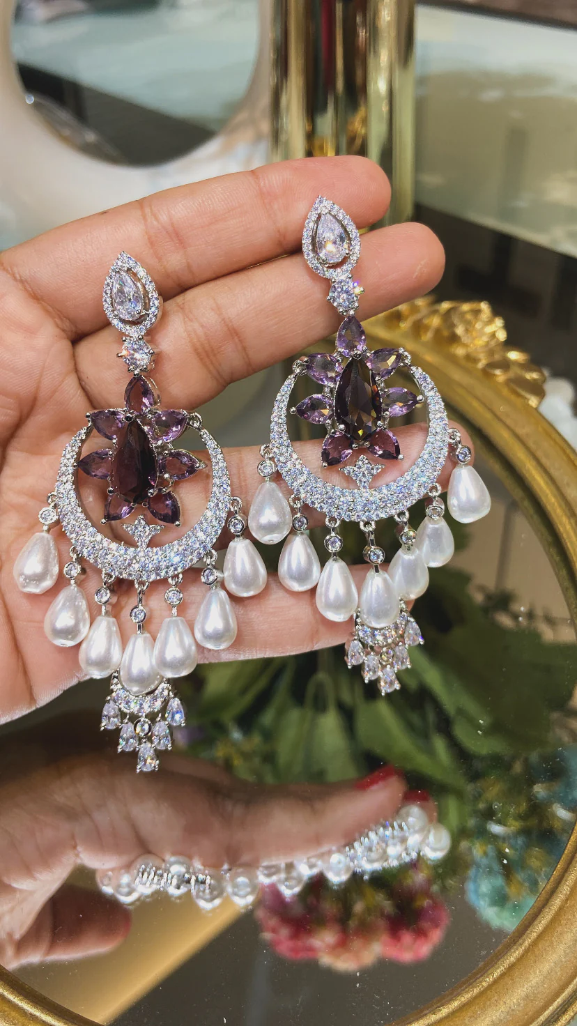 PEARL DROP COCKTAIL EARRINGS - Image 3