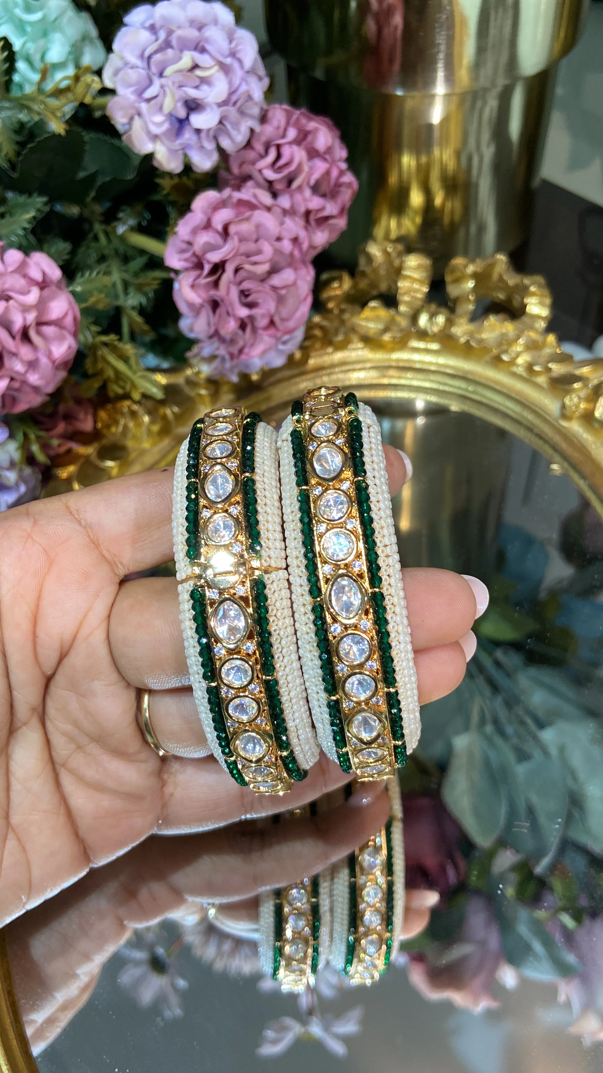 PEARL POLKI KADA / RED GREEN - Image 2