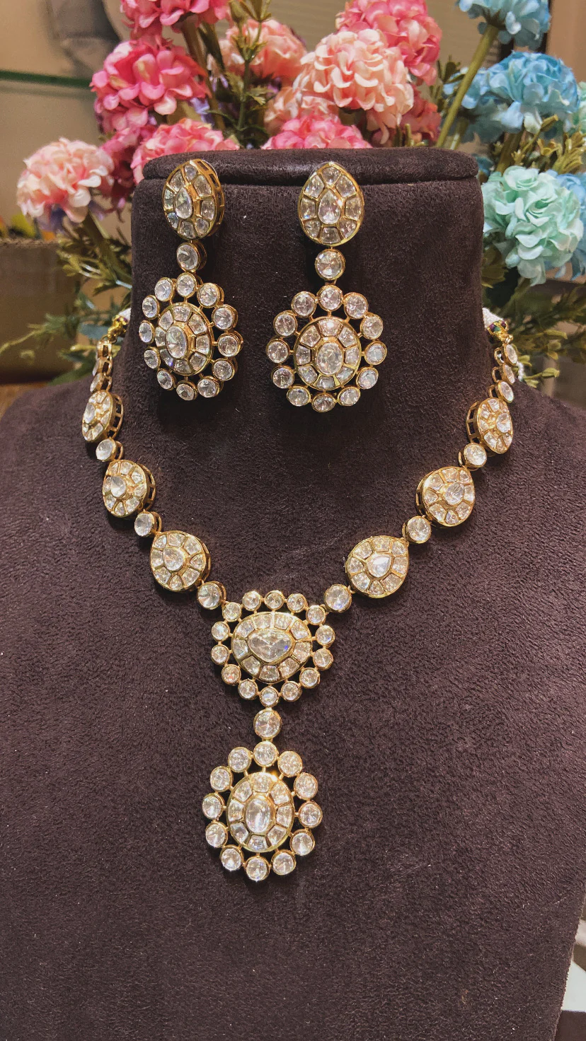 PRERNA MOISSANITE POLKI NECKLACE SET - Image 3