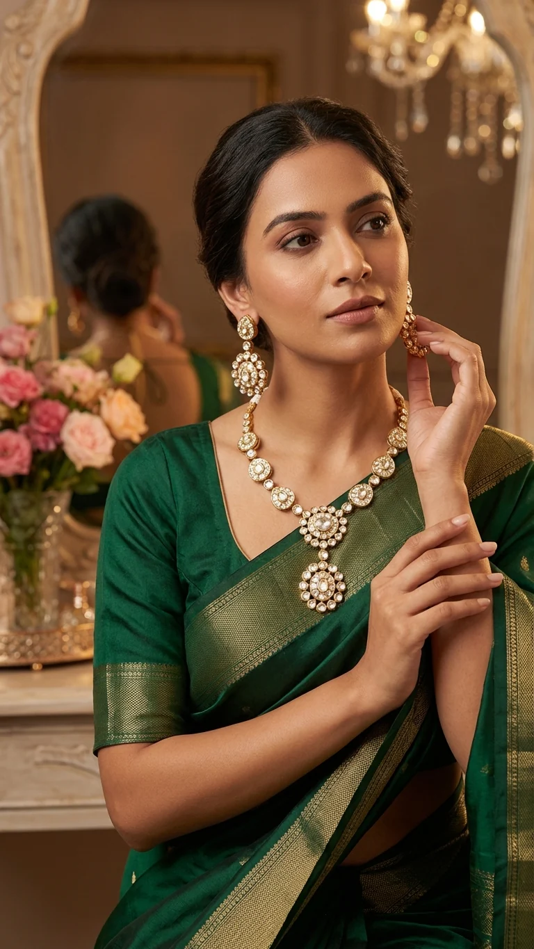 PRERNA MOISSANITE POLKI NECKLACE SET - Image 7