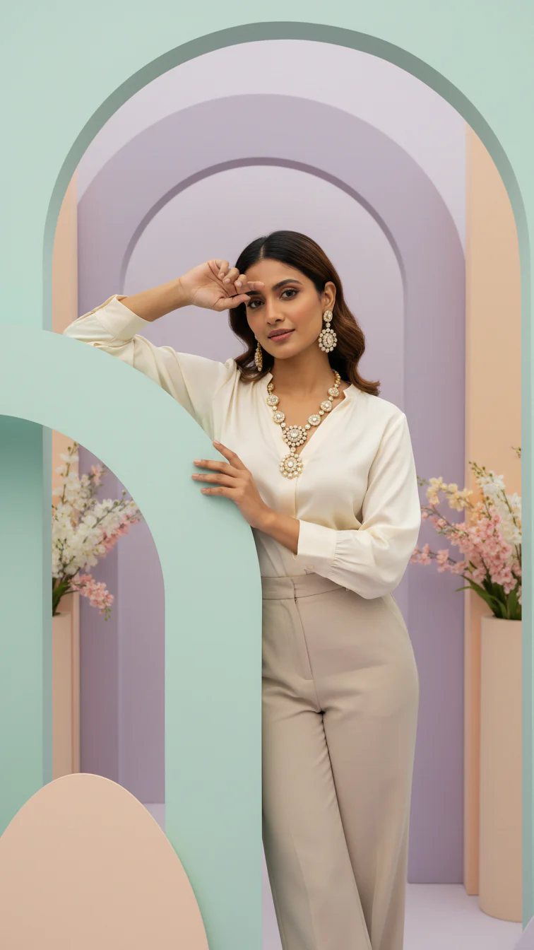 PRERNA MOISSANITE POLKI NECKLACE SET - Image 8