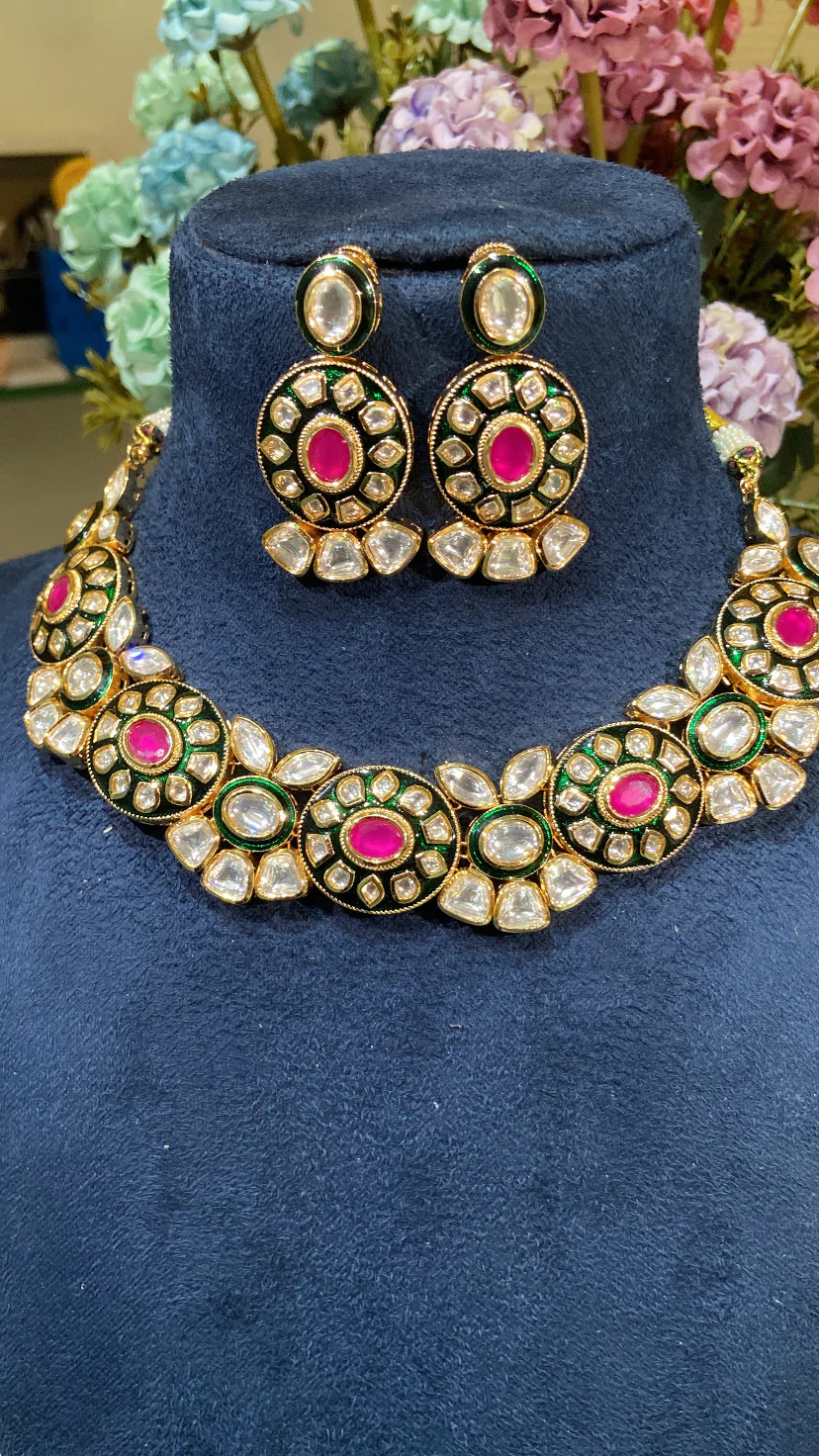Prerna POLKI KUNDAN NECKLACE SET - Image 3