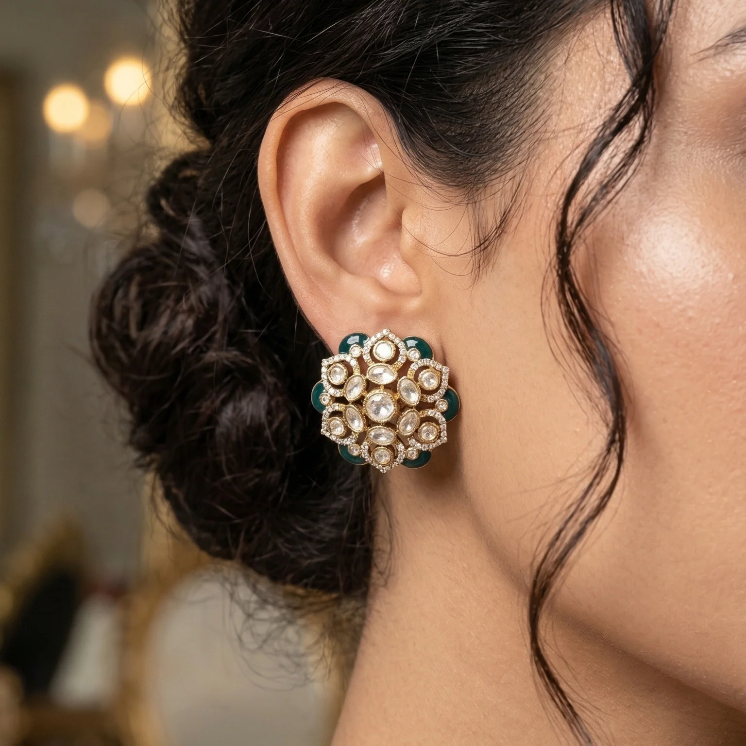 Royal Floral Mandala Studs - Image 2