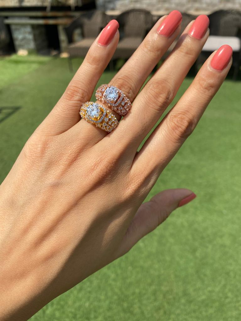 Best seller solitaire ring with mesh band ❄️ - Image 2