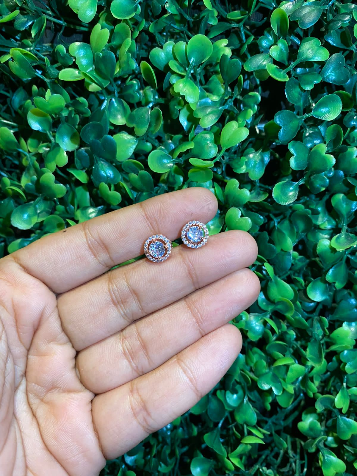 Small (0.50ct) round halo screwback earrings - Image 2