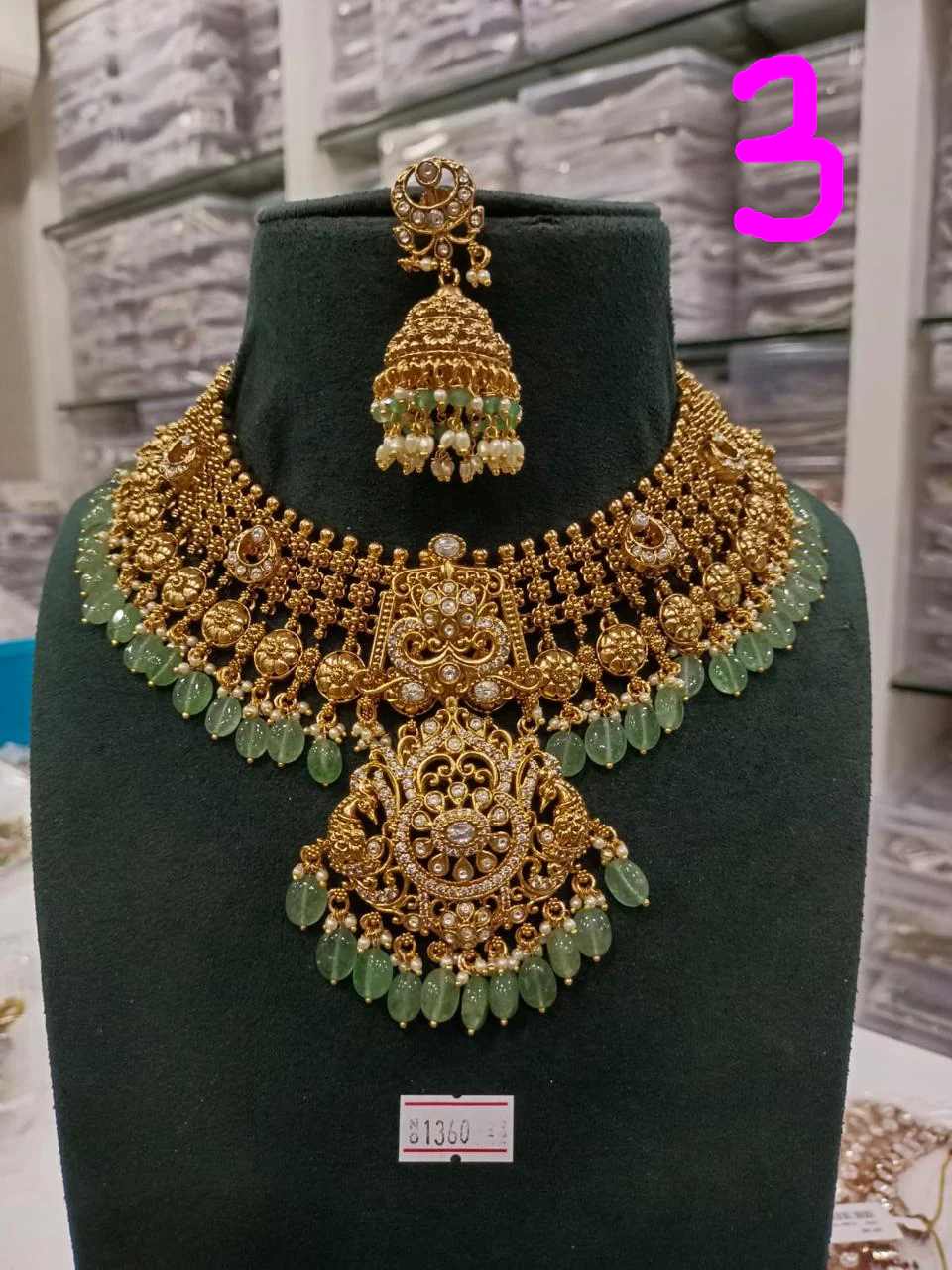 SOUTH INDIAN NAKSHI NECKLACE SETS (EXCLUSIVE) - Image 3