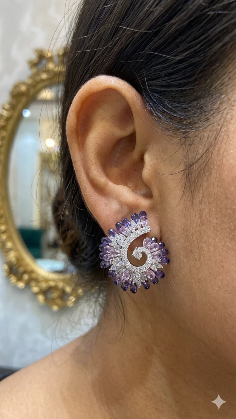 Sparkle Spiral Earrings - Image 2