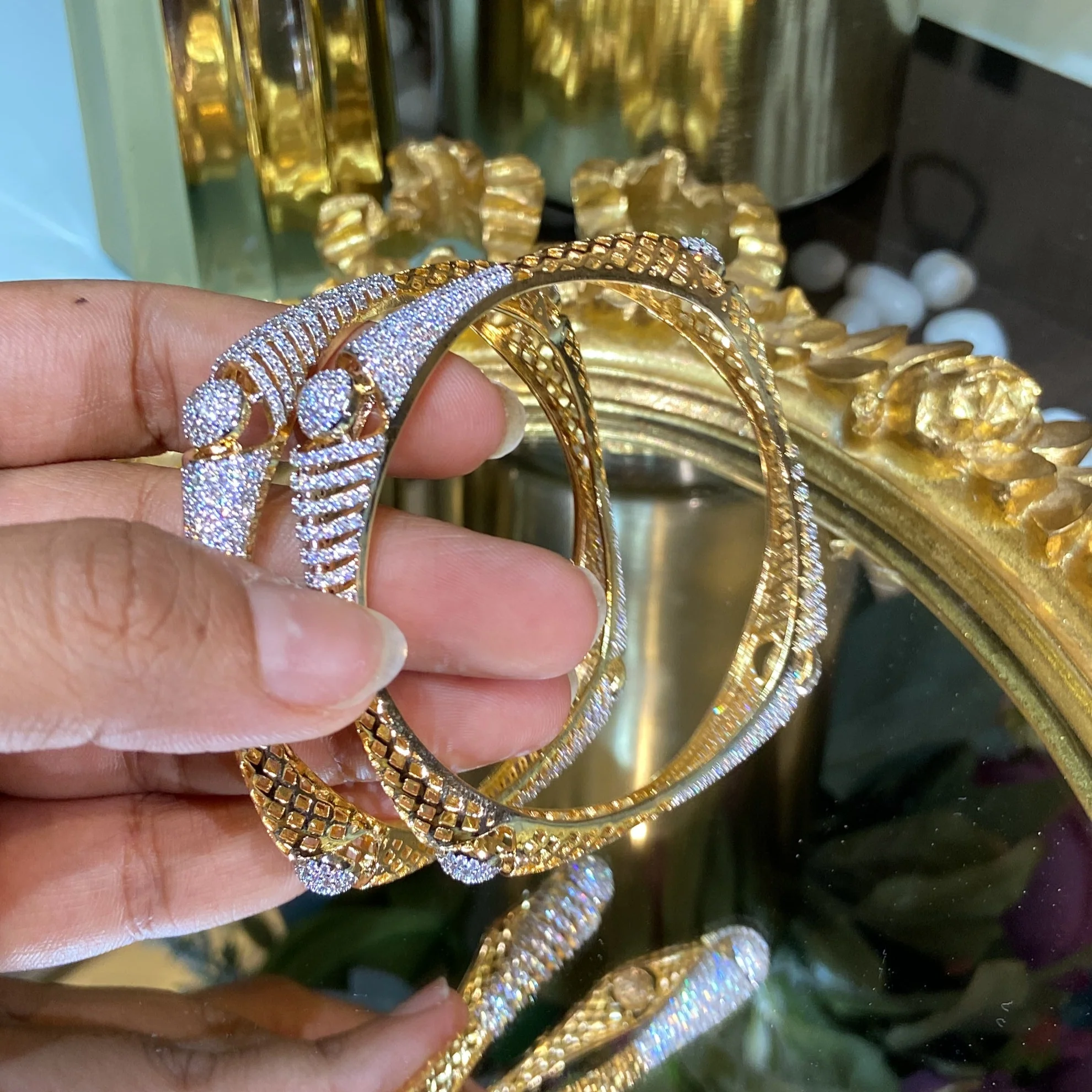 Square Diamond Bangles (Without Lock) 🪄
