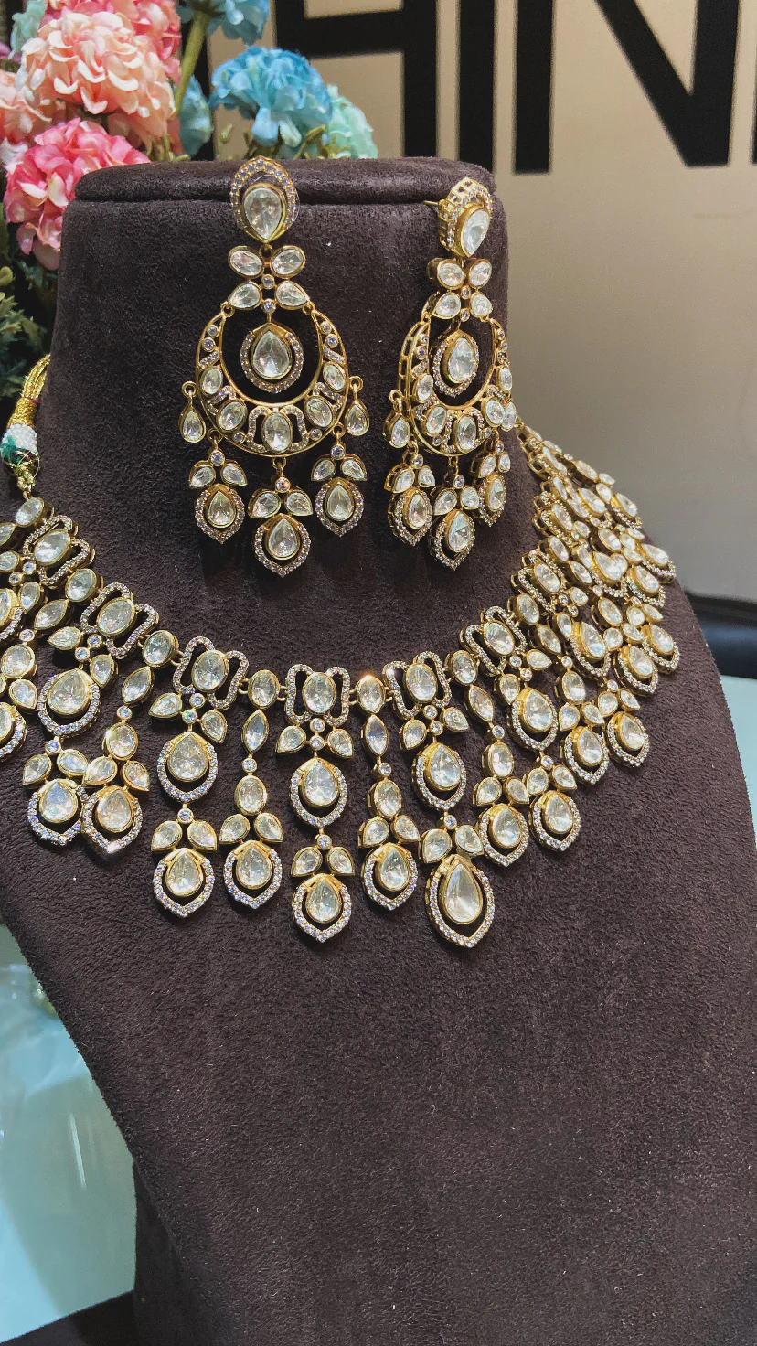 SUHANA MOISSANITE POLKI NECKLACE SET - Image 2