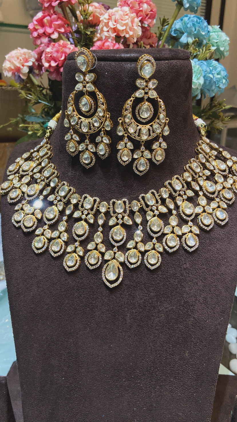 SUHANA MOISSANITE POLKI NECKLACE SET - Image 3
