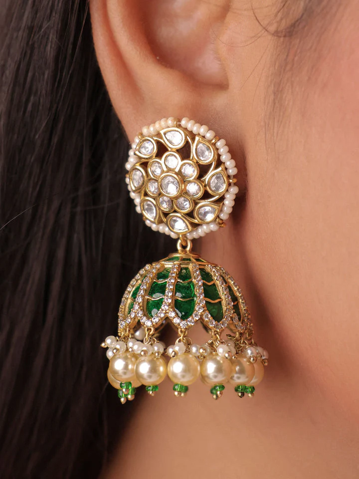 TATHA MOISSANITE POLKI JHUMKIS - Image 2