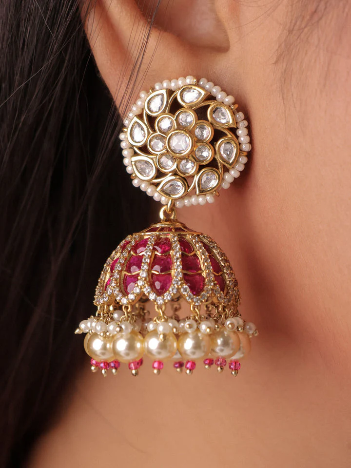 TATHA MOISSANITE POLKI JHUMKIS - Image 3