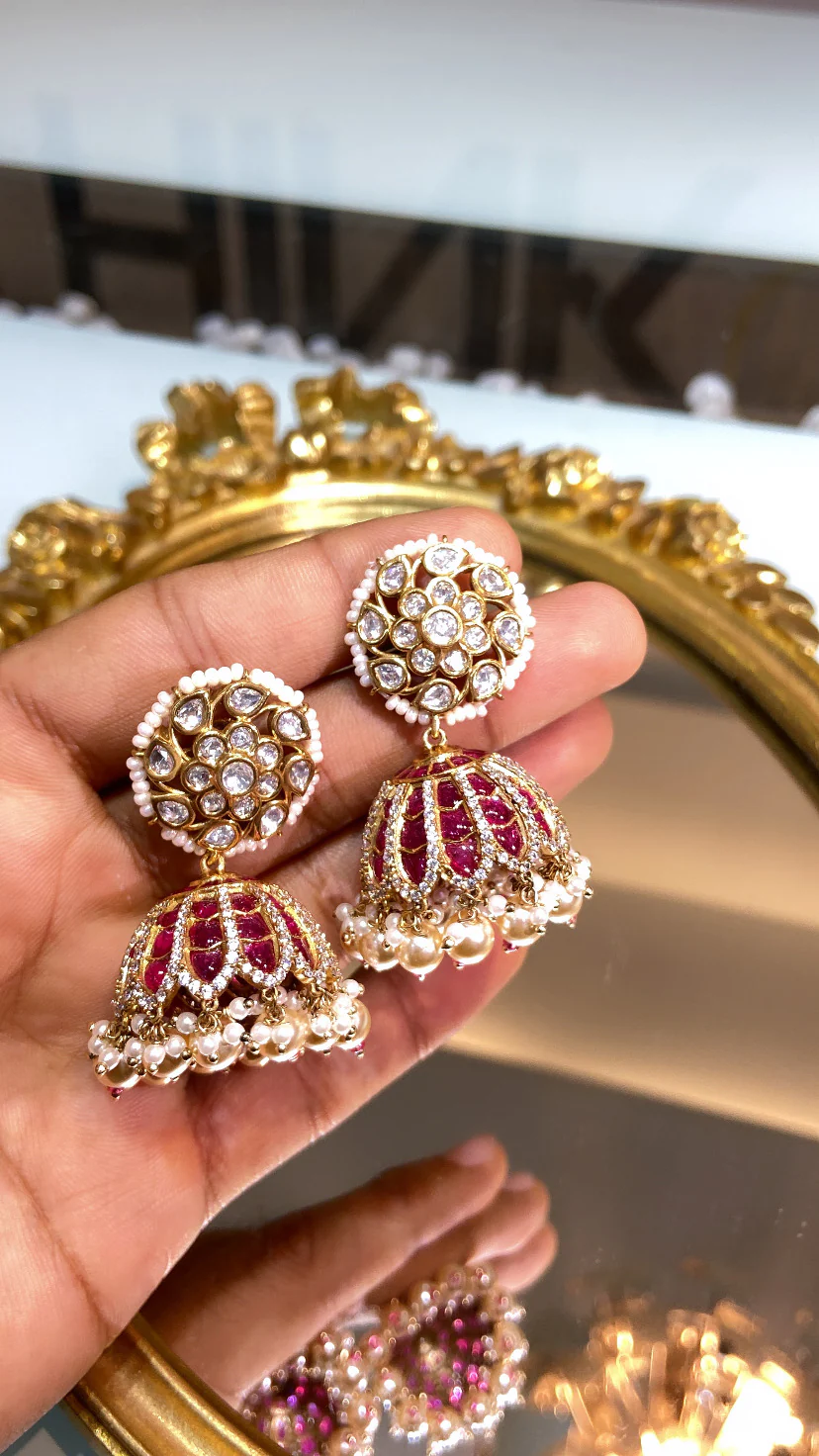 TATHA MOISSANITE POLKI JHUMKIS - Image 5