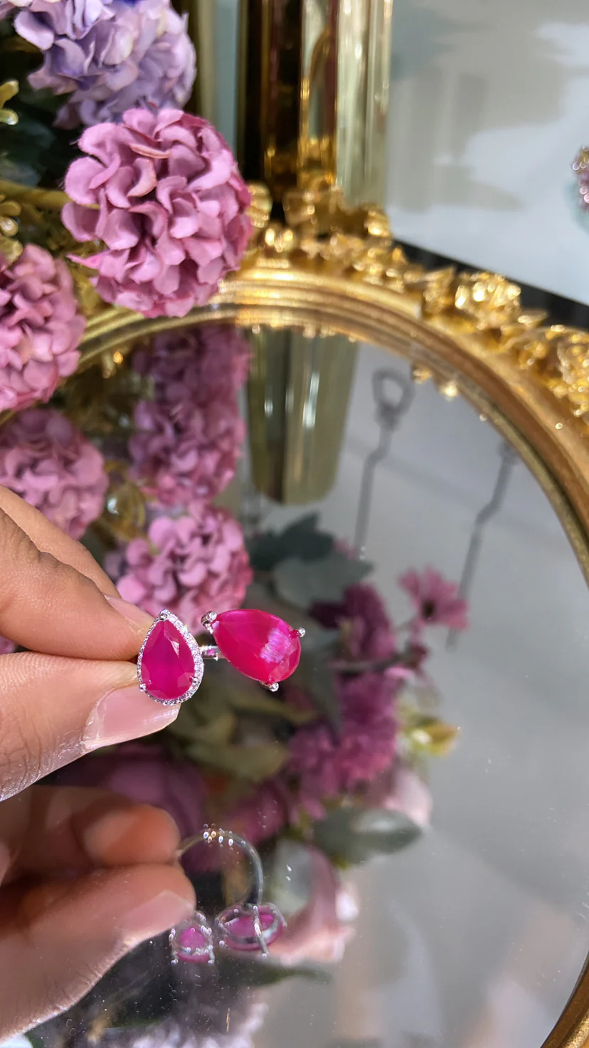 Tear Drop Adjustable ring 🩶 - Image 3