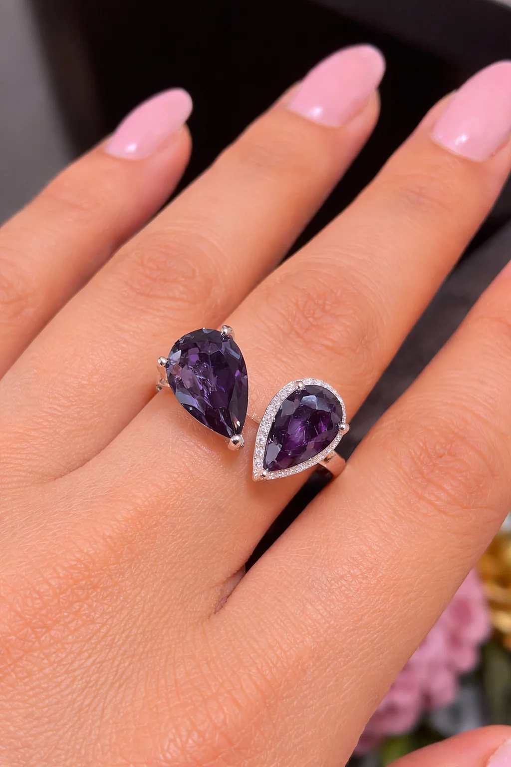 Tear Drop Adjustable ring 🩶 - Image 6