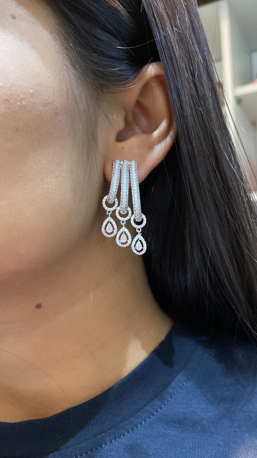 Triple drop earrings - Image 2