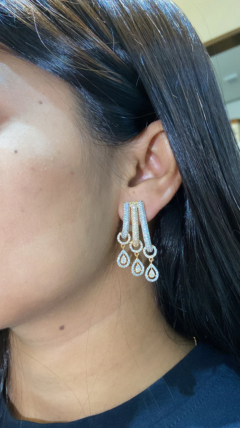 Triple drop earrings - Image 3