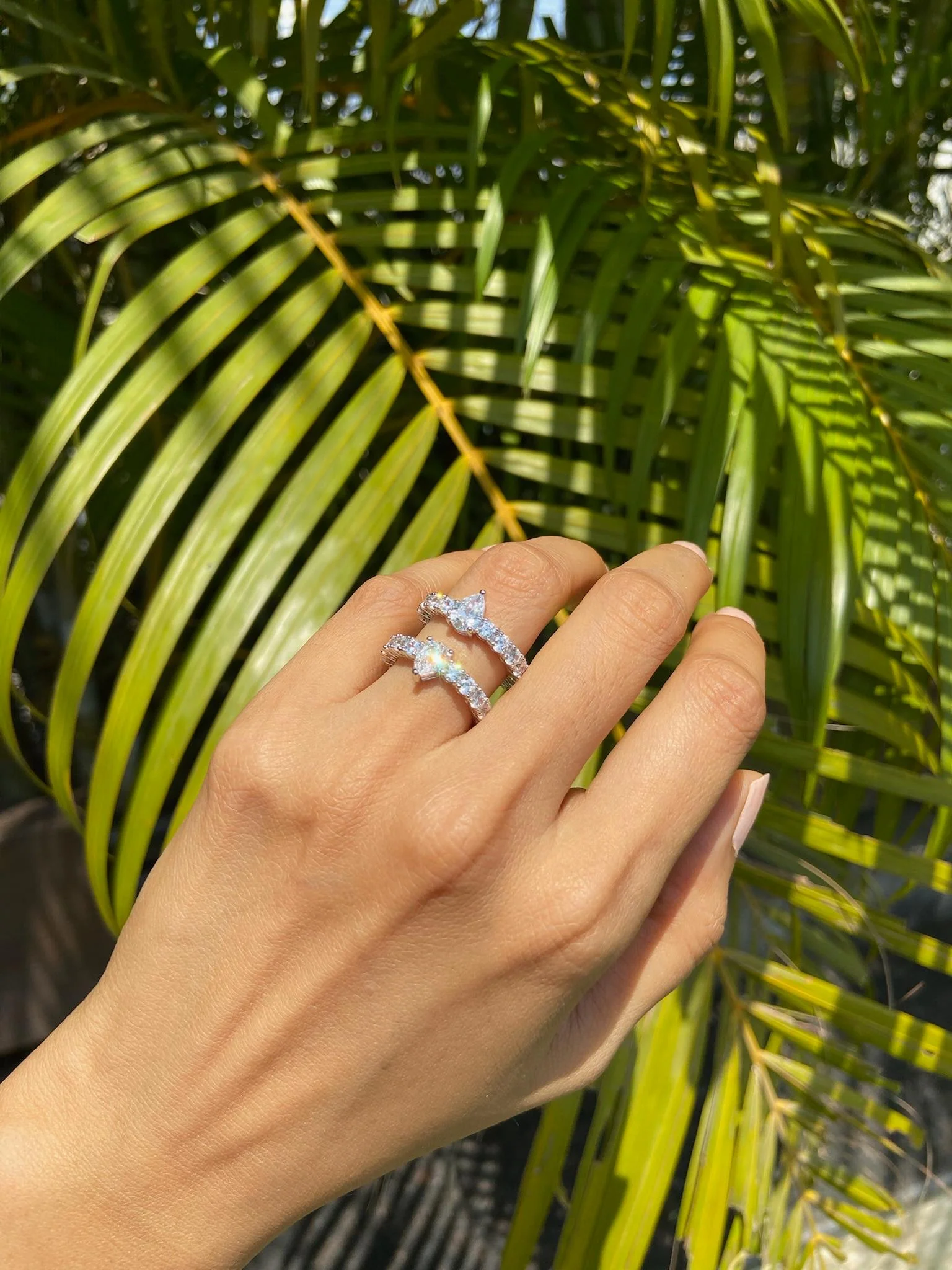 Twin Pear Floating Band ring - Image 3