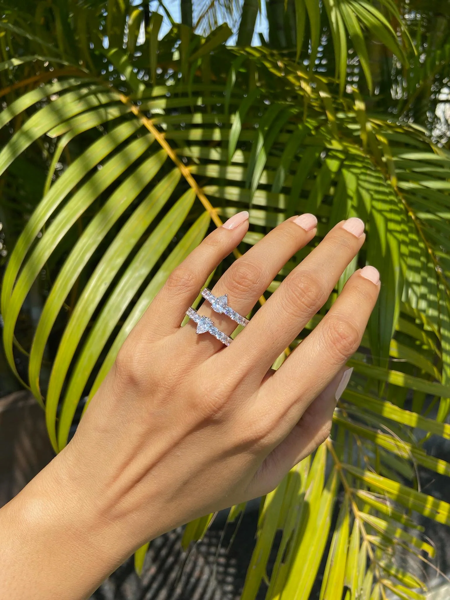 Twin Pear Floating Band ring - Image 4